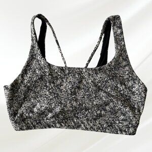 Athleta Black White Marbled Print Sports Bra Medium